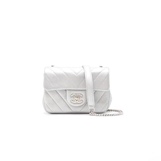 Chanel Square Mini Flap Silver