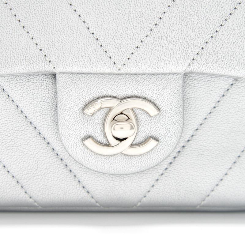 Chanel Square Mini Flap Silver