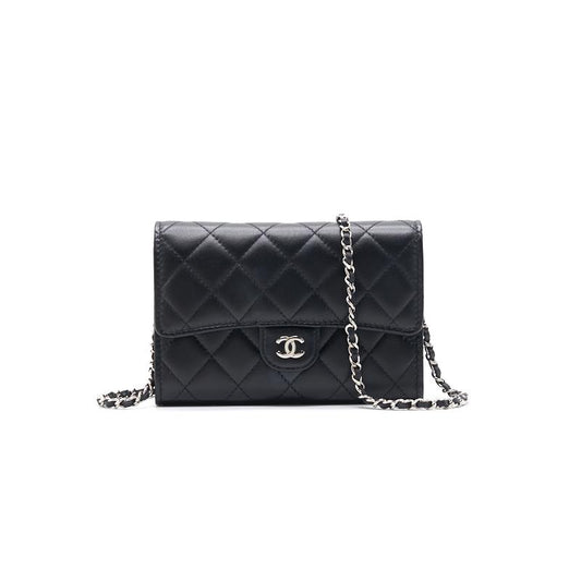 Chanel Mini Lambskin WOC Black SHW