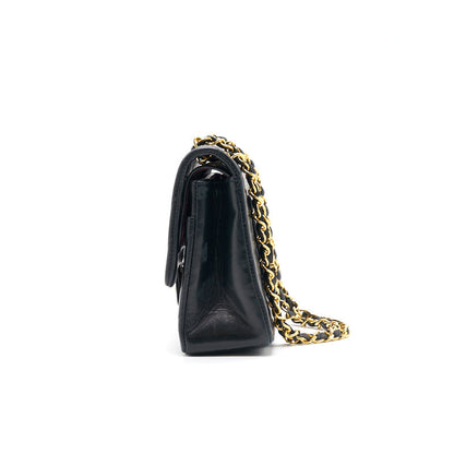 Chanel Vintage Classic Medium Double Flap Bag Black with 24K GHW