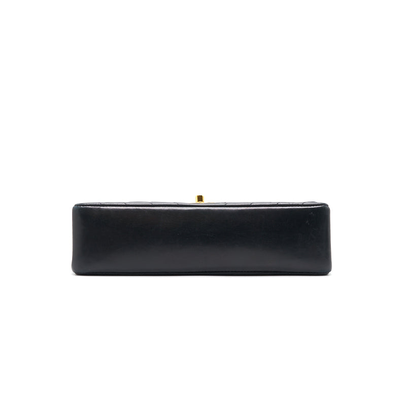 Chanel Vintage Classic Medium Double Flap Bag Black with 24K GHW