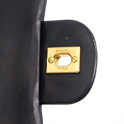 Chanel Vintage Classic Medium Double Flap Bag Black with 24K GHW