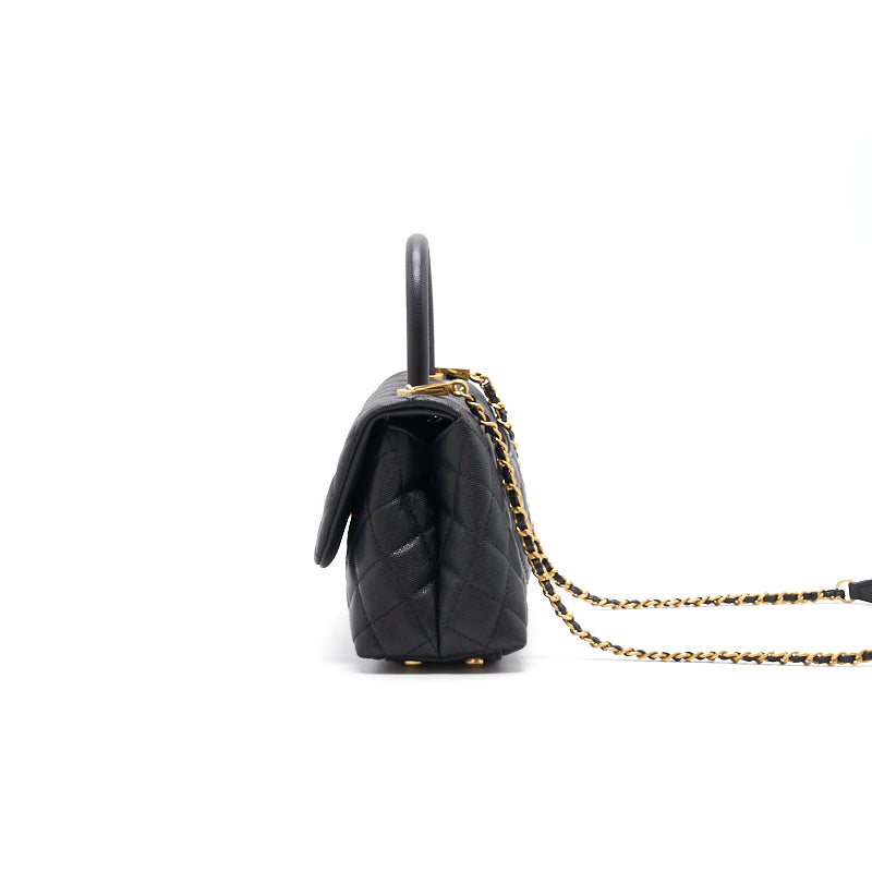 Chanel Caviar Quilted Mini Coco Handle Flap Black with GHW