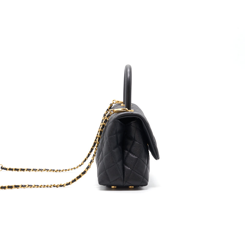 Chanel Caviar Quilted Mini Coco Handle Flap Black with GHW