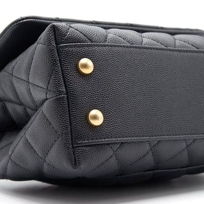 Chanel Caviar Quilted Mini Coco Handle Flap Black with GHW