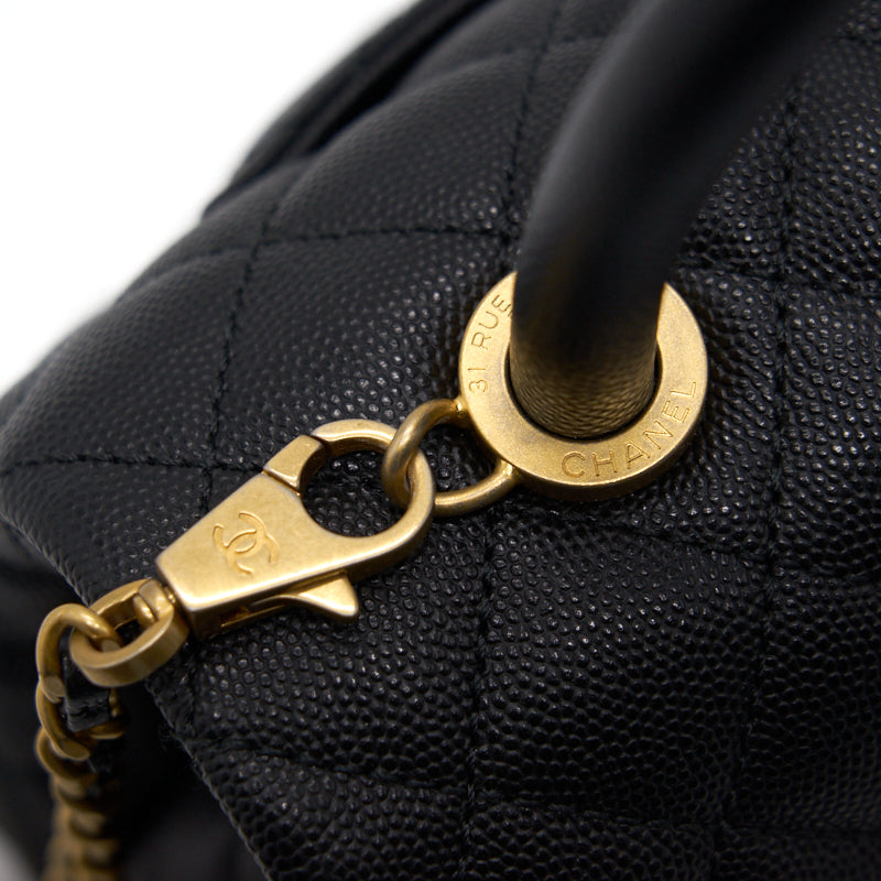 Chanel Caviar Quilted Mini Coco Handle Flap Black with GHW