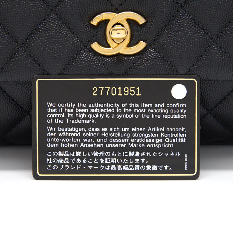 Chanel Caviar Quilted Mini Coco Handle Flap Black with GHW