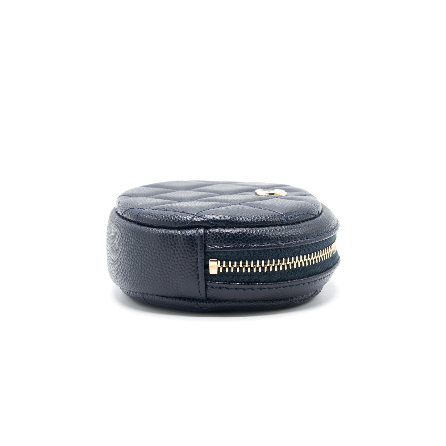 Chanel Caviar Round Coin Purse Dark Navy with LGHW