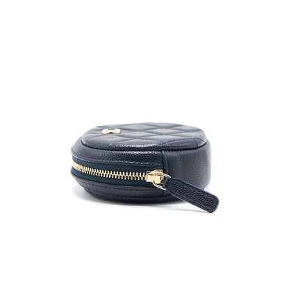Chanel Caviar Round Coin Purse Dark Navy with LGHW