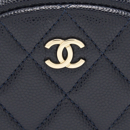 Chanel Caviar Round Coin Purse Dark Navy with LGHW