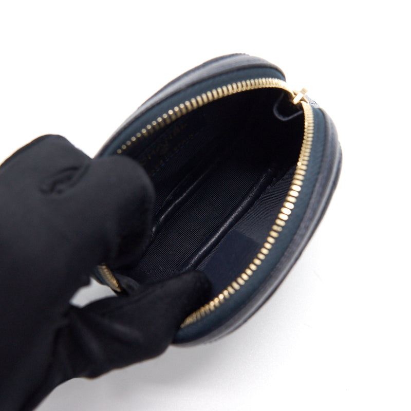 Chanel Caviar Round Coin Purse Dark Navy with LGHW