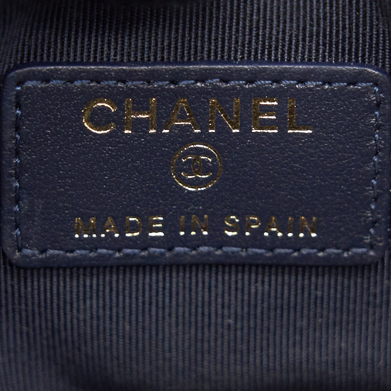 Chanel Caviar Round Coin Purse Dark Navy with LGHW