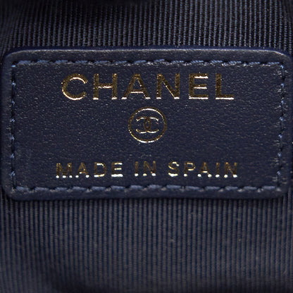 Chanel Caviar Round Coin Purse Dark Navy with LGHW