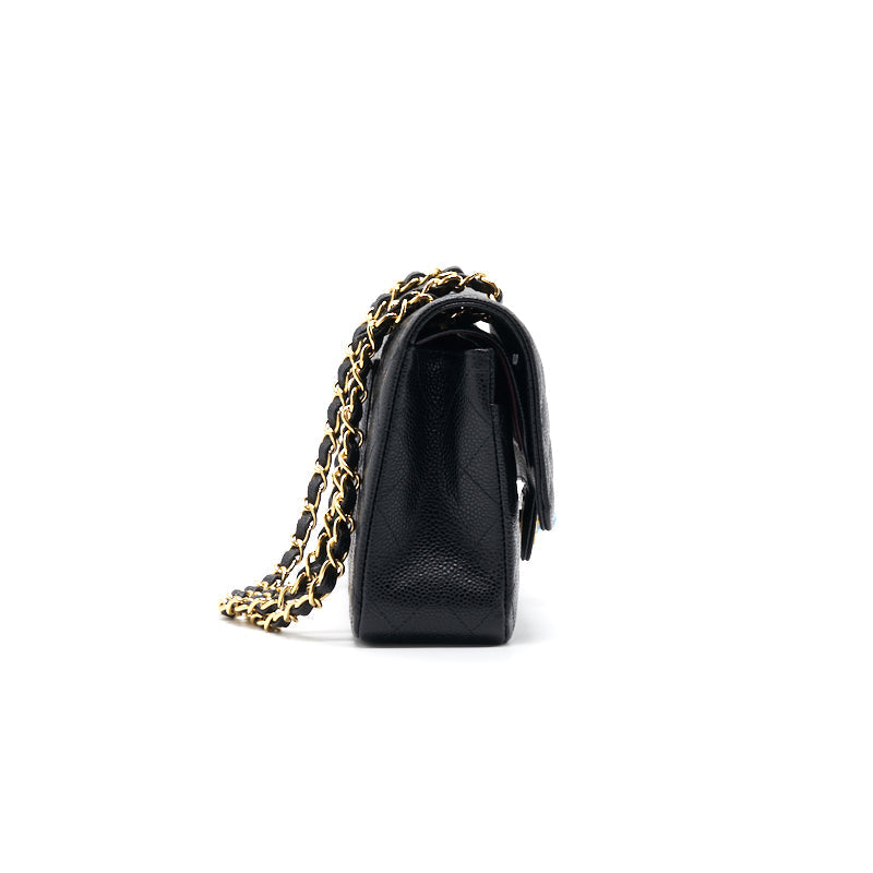 Chanel Medium 25cm Classical Double Flap Caviar Black GHW