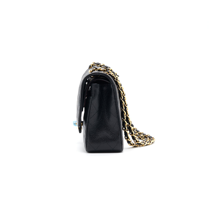 Chanel Medium 25cm Classical Double Flap Caviar Black GHW