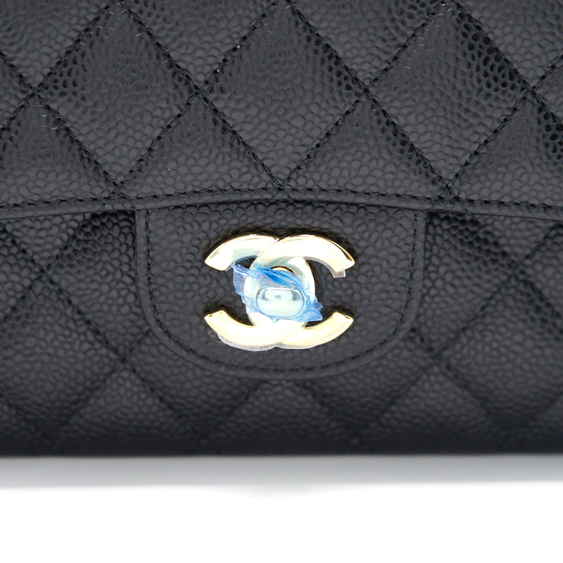 Chanel Medium 25cm Classical Double Flap Caviar Black GHW