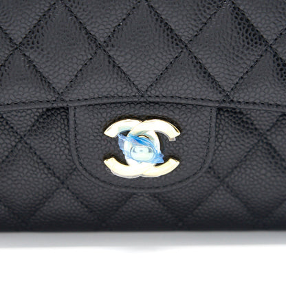 Chanel Medium 25cm Classical Double Flap Caviar Black GHW