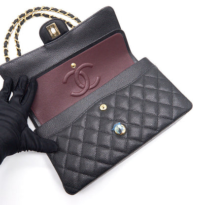 Chanel Medium 25cm Classical Double Flap Caviar Black GHW