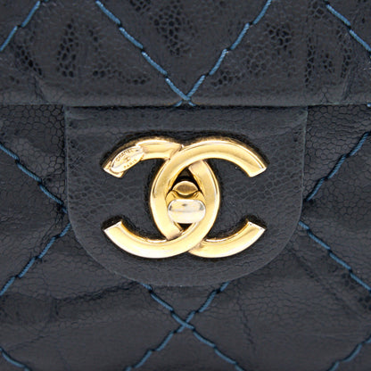Chanel Caviar Large Flap Bag Navy with GHW