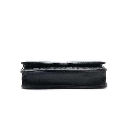 Chanel Black Embossed Camellia  Lambskin Leather Small Shoulder Bag