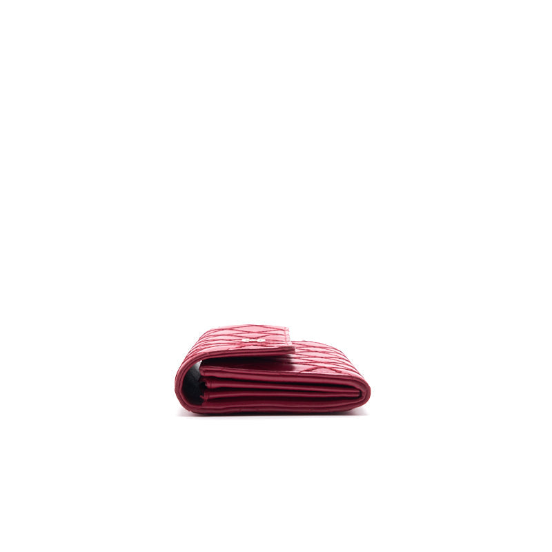 Chanel Red Quilted Leather CC Long Wallet