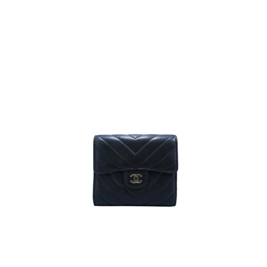 Chanel Black Chevron Lambskin Wallet