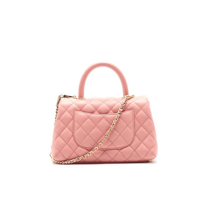 Chanel Caviar Quilted Mini Coco Handle Flap Pink