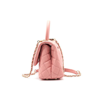 Chanel Caviar Quilted Mini Coco Handle Flap Pink