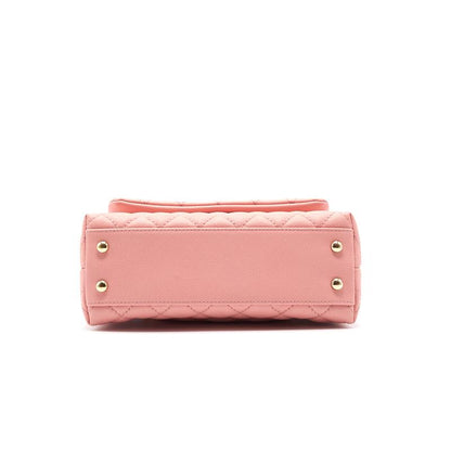 Chanel Caviar Quilted Mini Coco Handle Flap Pink