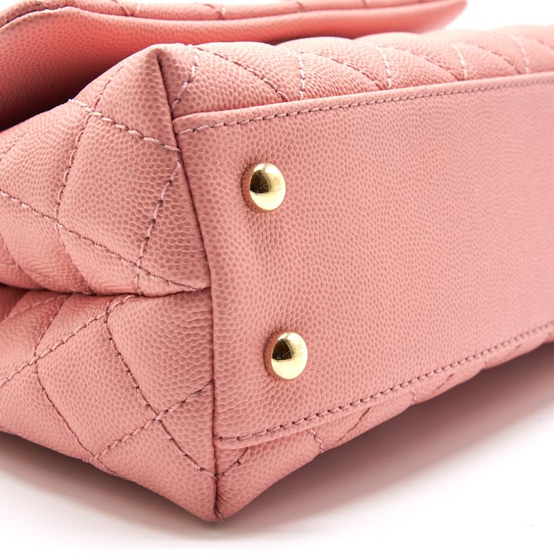 Chanel Caviar Quilted Mini Coco Handle Flap Pink