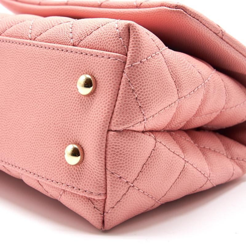 Chanel Caviar Quilted Mini Coco Handle Flap Pink