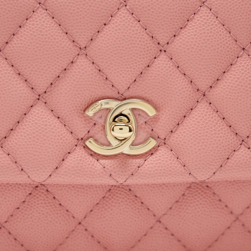 Chanel Caviar Quilted Mini Coco Handle Flap Pink