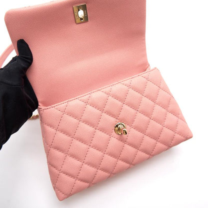 Chanel Caviar Quilted Mini Coco Handle Flap Pink