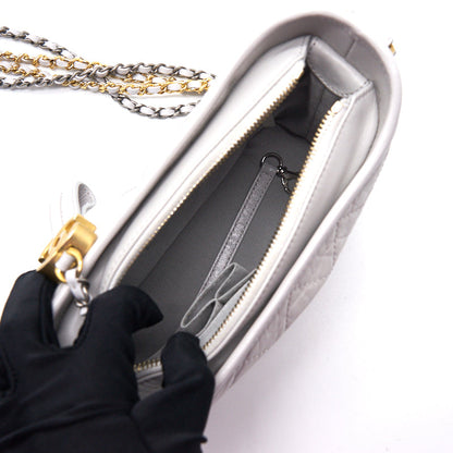 Chanel's Gabrielle Small Hobo Handbag Light Grey