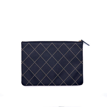 Chanel Calfskinwith Metal Bead Pouch