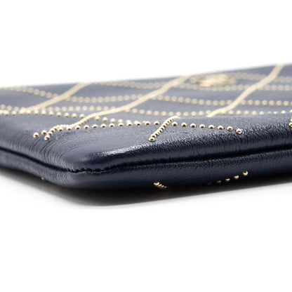 Chanel Calfskinwith Metal Bead Pouch