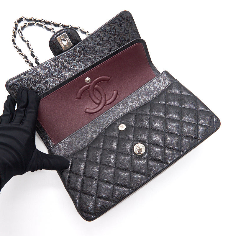 Chanel Medium 25cm Classical Double Flap Caviar Black SHW Year 2020
