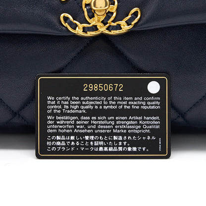 Chanel 19 Large Flap Bag  Navy