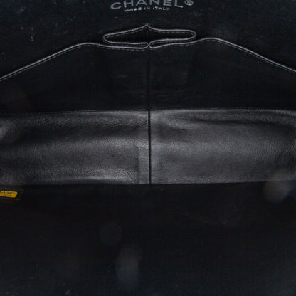 Black Chanel Jumbo Classic Patent Double Flap Shoulder Bag