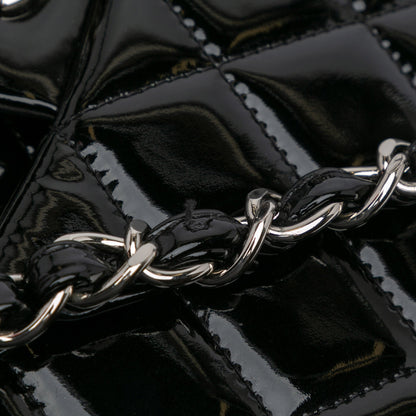 Black Chanel Jumbo Classic Patent Double Flap Shoulder Bag
