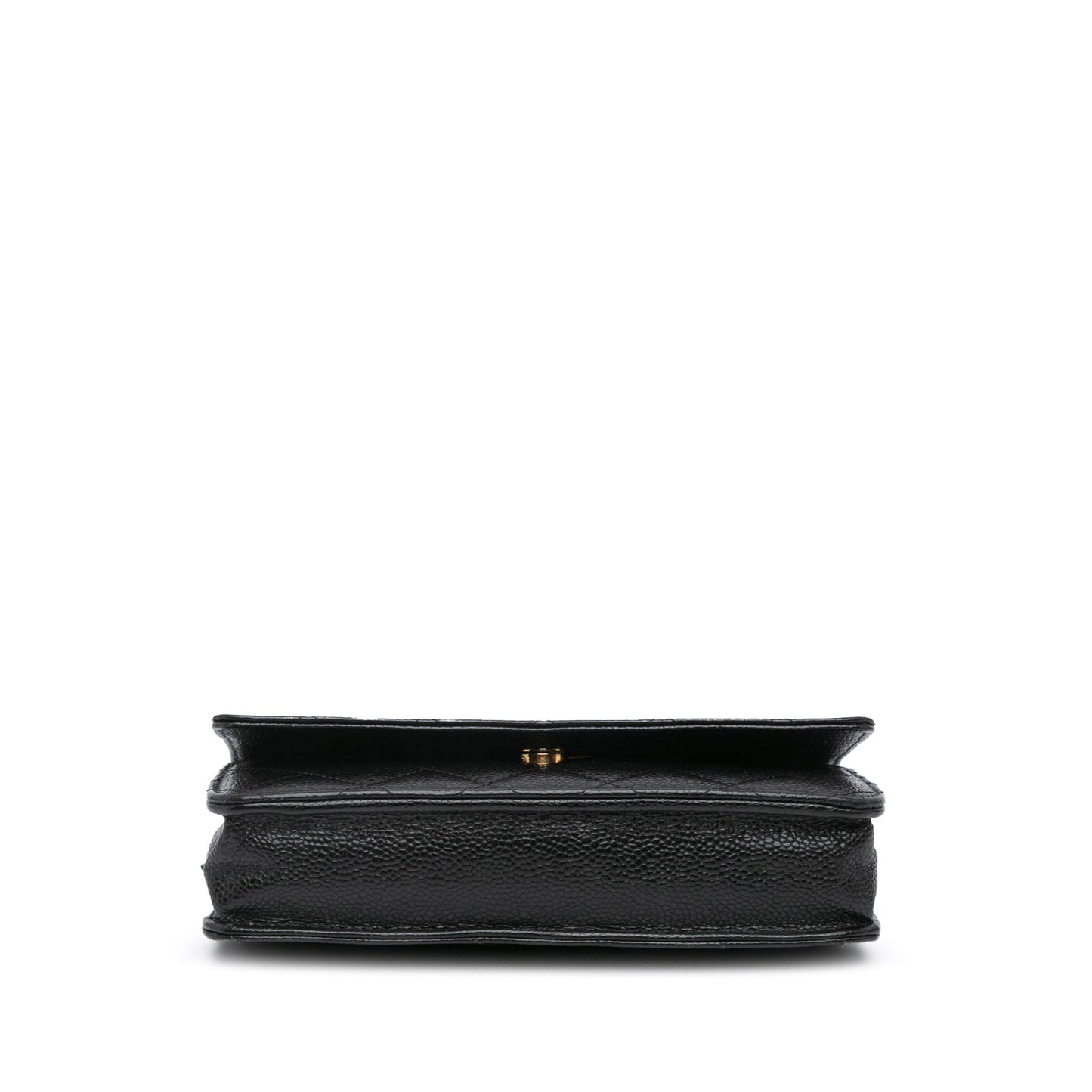 Black Chanel CC Quilted Caviar Wallet on Chain Crossbody Bag