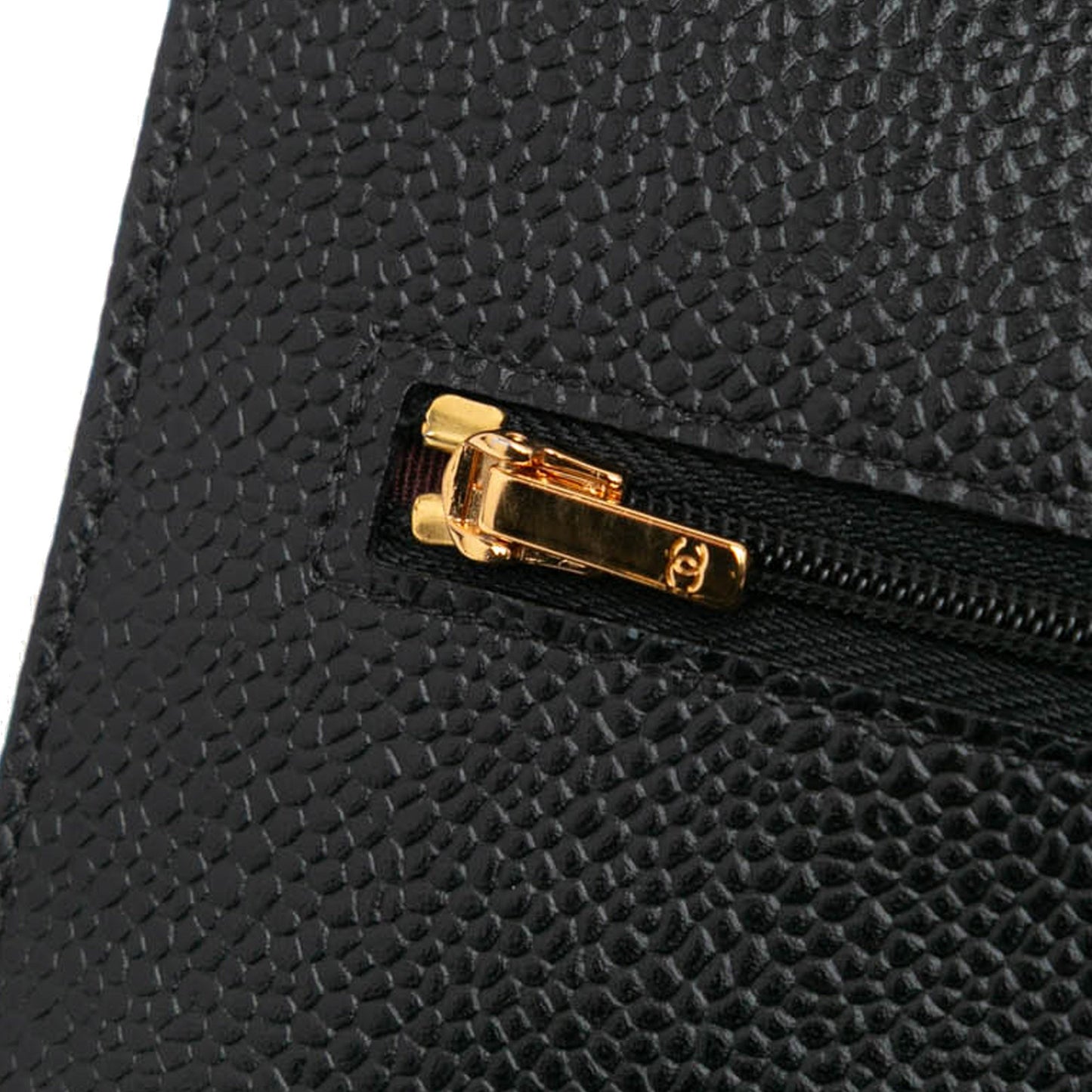 Black Chanel CC Quilted Caviar Wallet on Chain Crossbody Bag