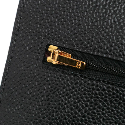 Black Chanel CC Quilted Caviar Wallet on Chain Crossbody Bag