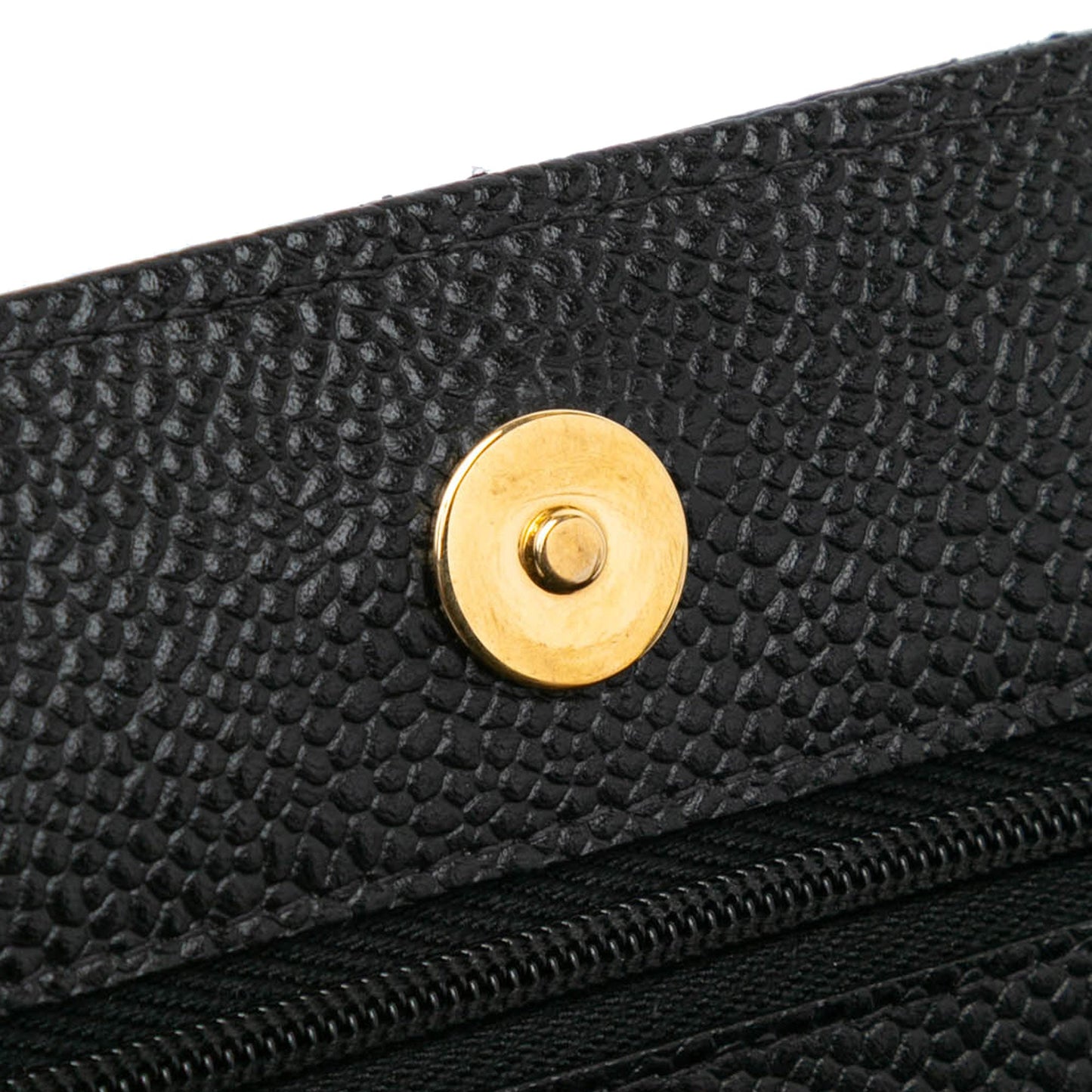 Black Chanel CC Quilted Caviar Wallet on Chain Crossbody Bag