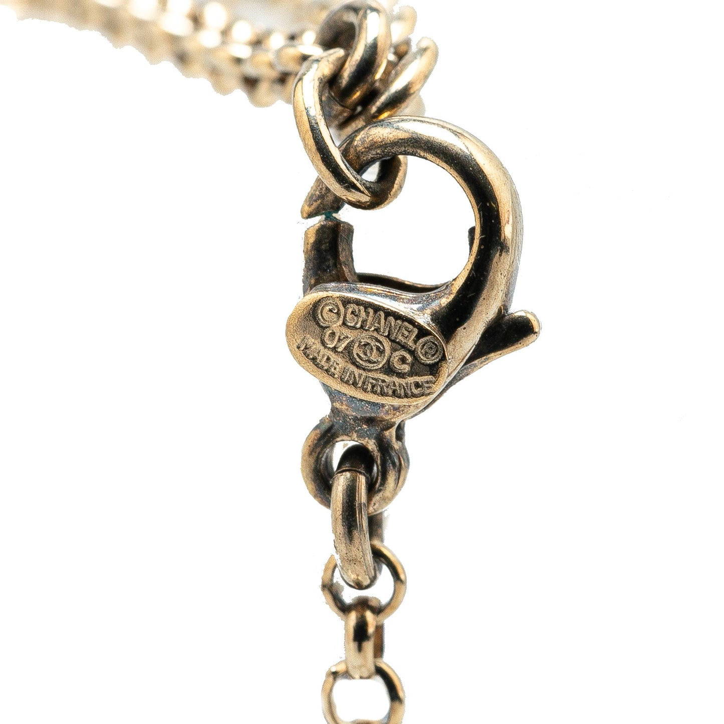 Black Chanel Resin Square CC Rhinestone Pendant Necklace