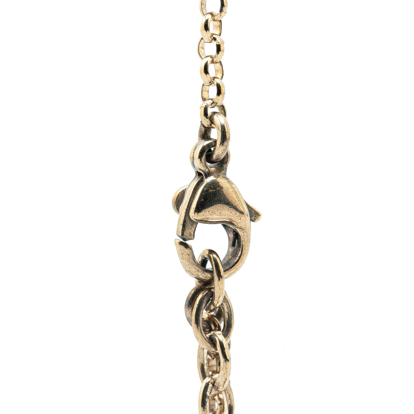 Black Chanel Resin Square CC Rhinestone Pendant Necklace
