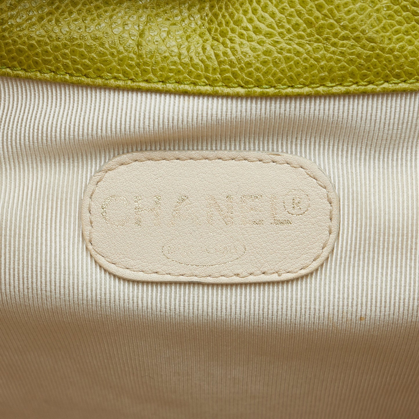 Green Chanel Caviar Triple CC Backpack
