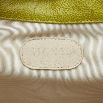 Green Chanel Caviar Triple CC Backpack
