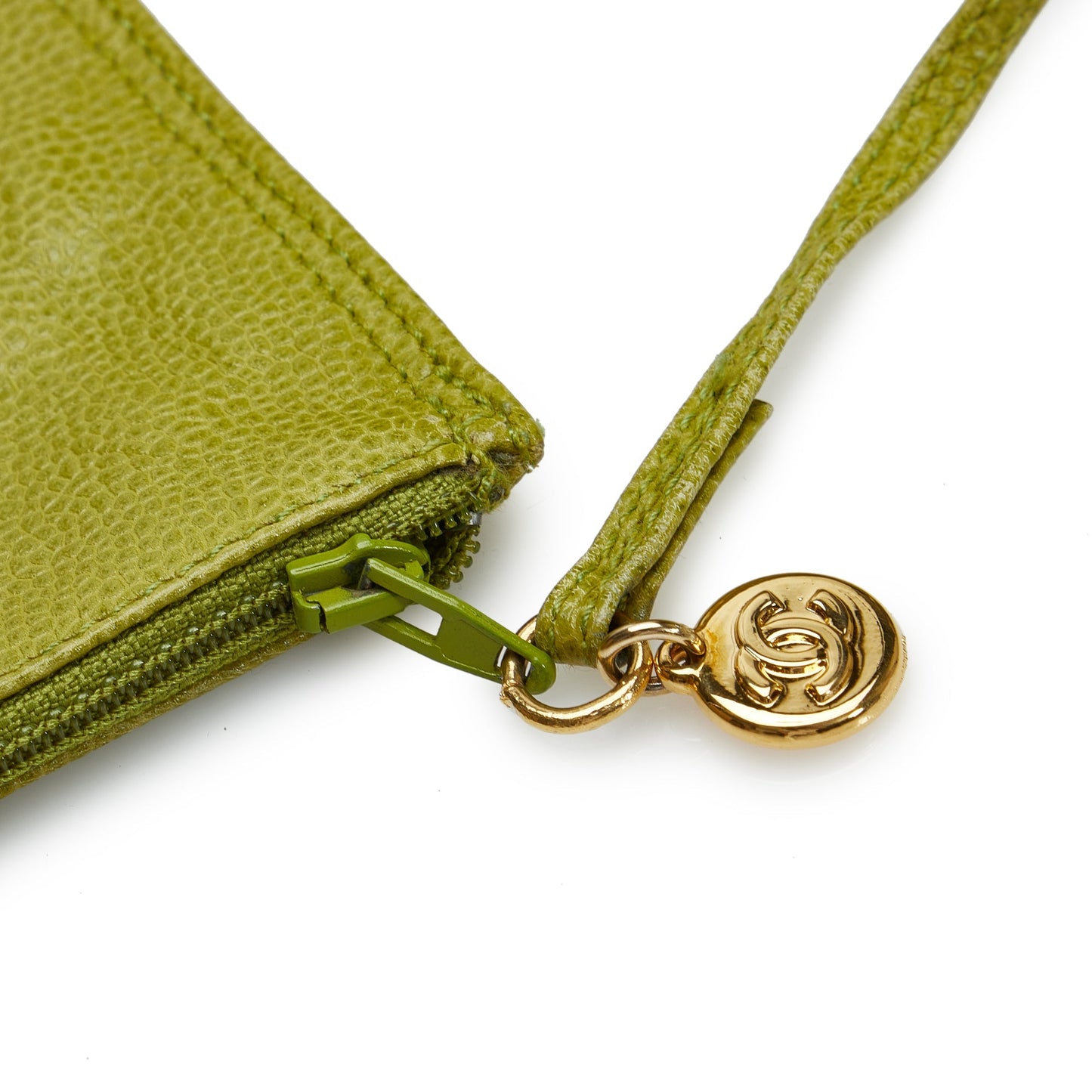 Green Chanel Caviar Triple CC Backpack
