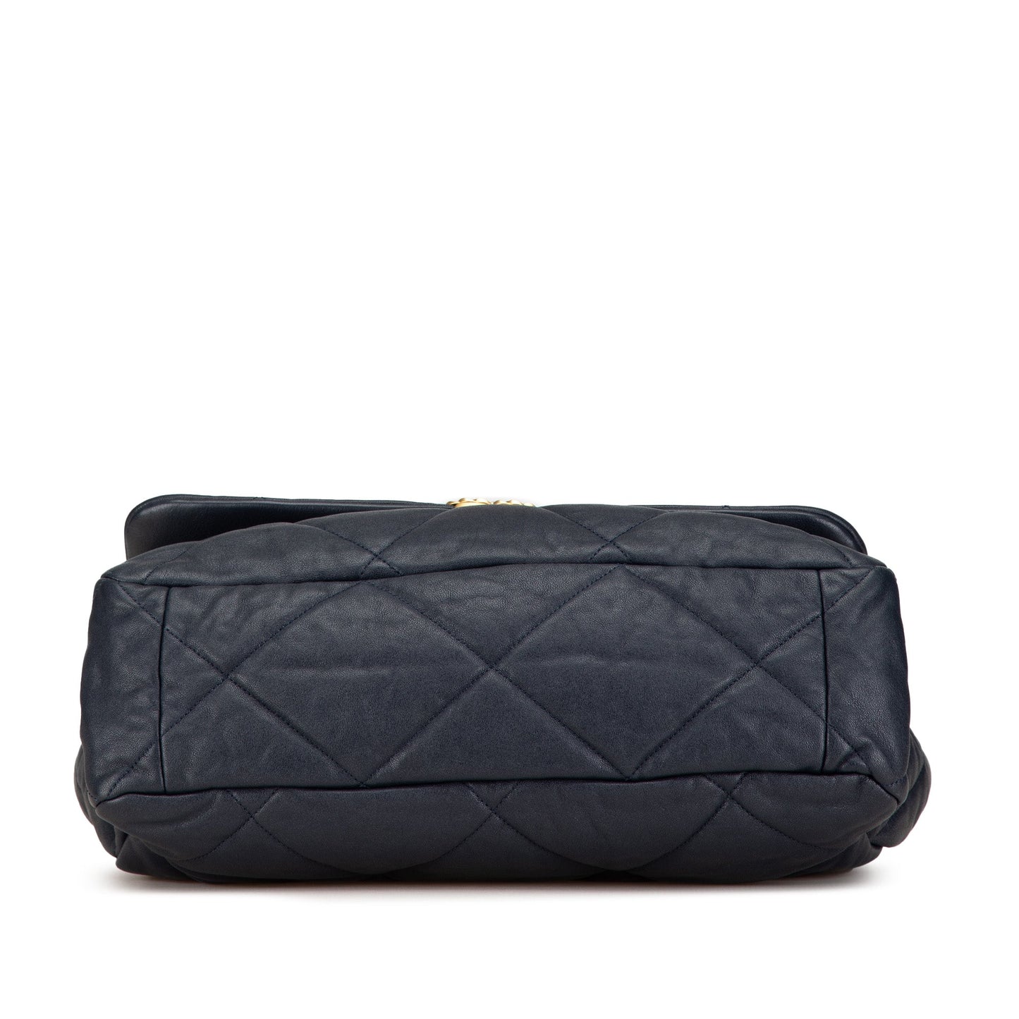 Blue Chanel Maxi Lambskin 19 Flap Satchel